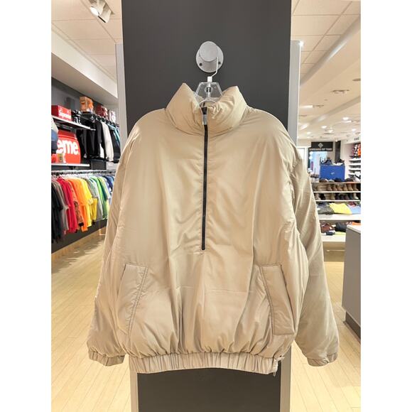 Fear of God FOG Essentials Half-Zip Storm Puffer Jacket Oak Tan / Black 1977 - Picture 1 of 5